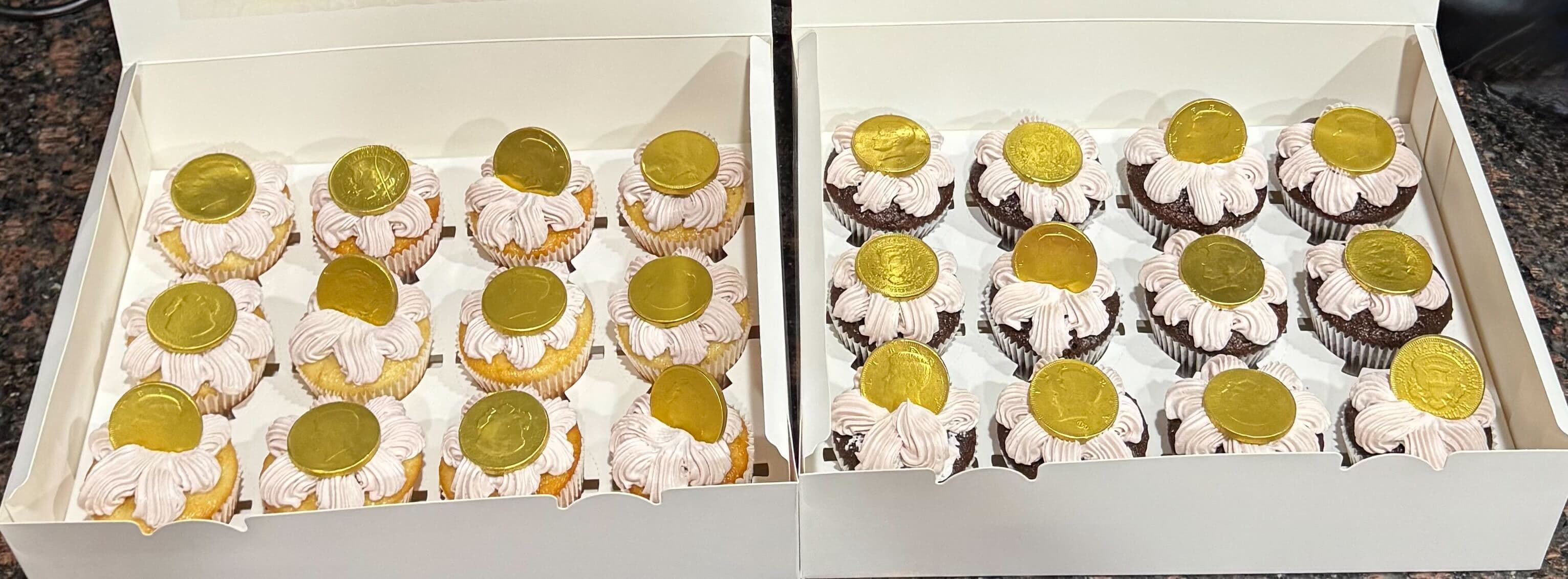 Gold Coin Cupcakes