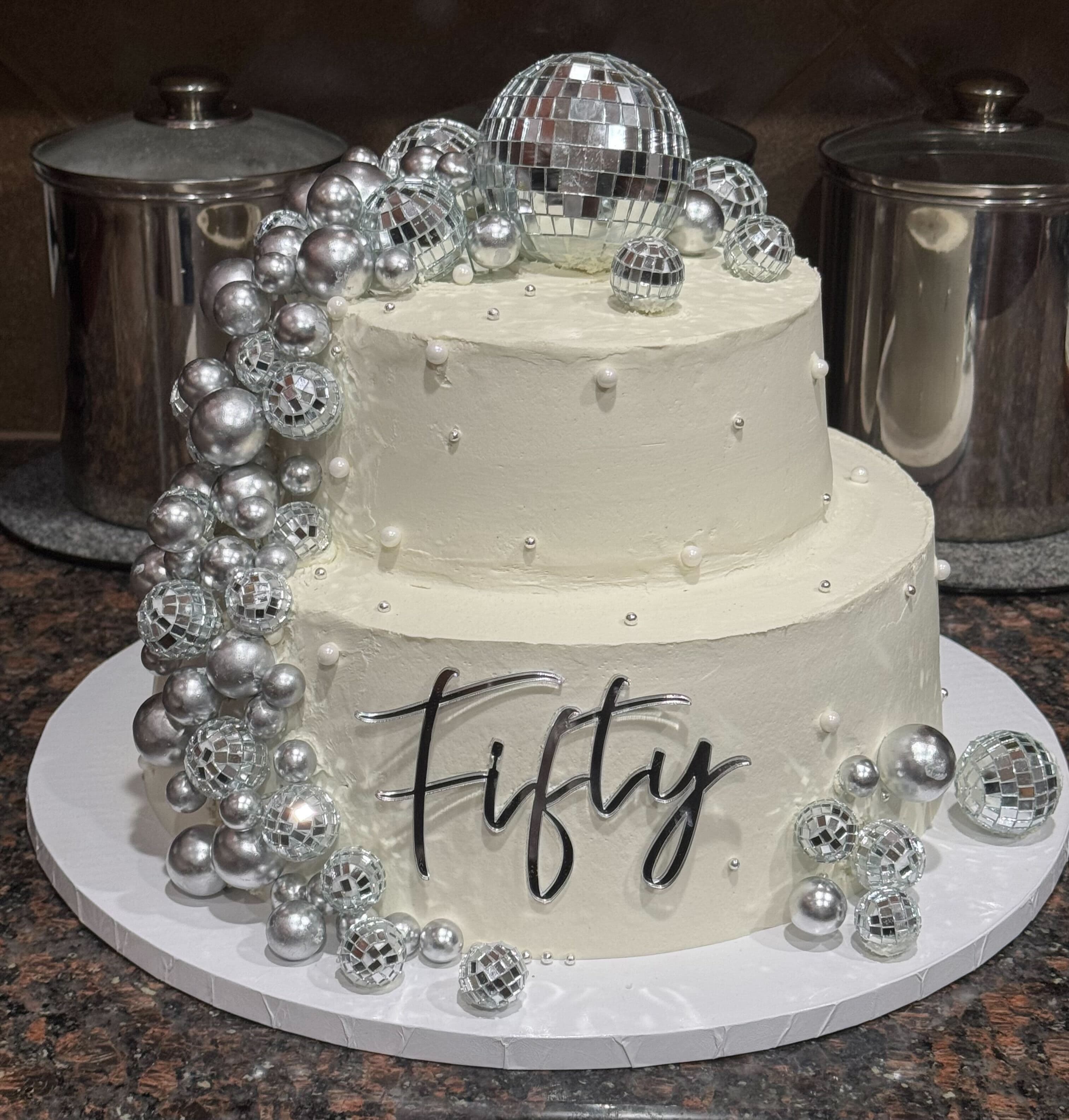Disco Ball Fifty Cake