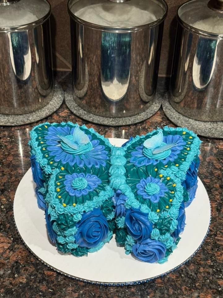 Blue Butterfly Cake